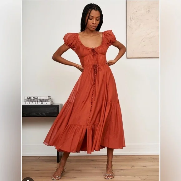 La Ligne | Dresses | La Ligne Josie Burnt Orange Dress Size